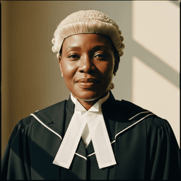 Portrait of a Nigerian barrister in robe and wig